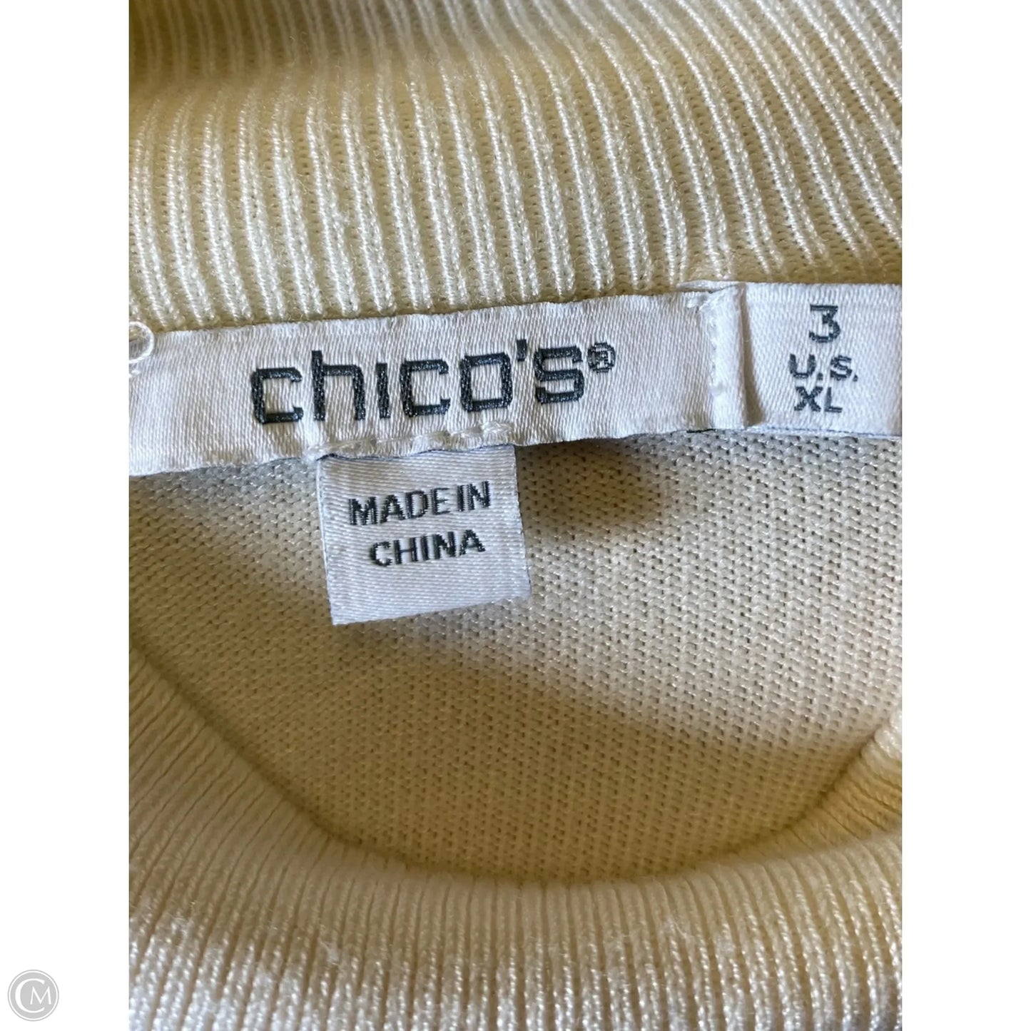 Sweater By Chicos In Cream, Size: Xl