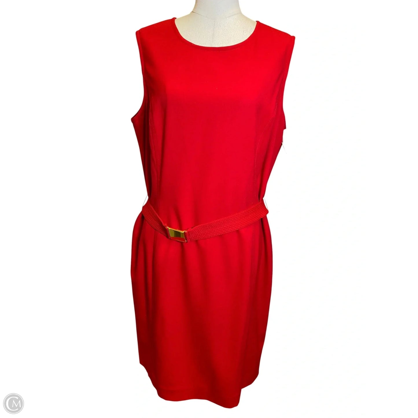 Dress Work By Calvin Klein In Red, Size: 14