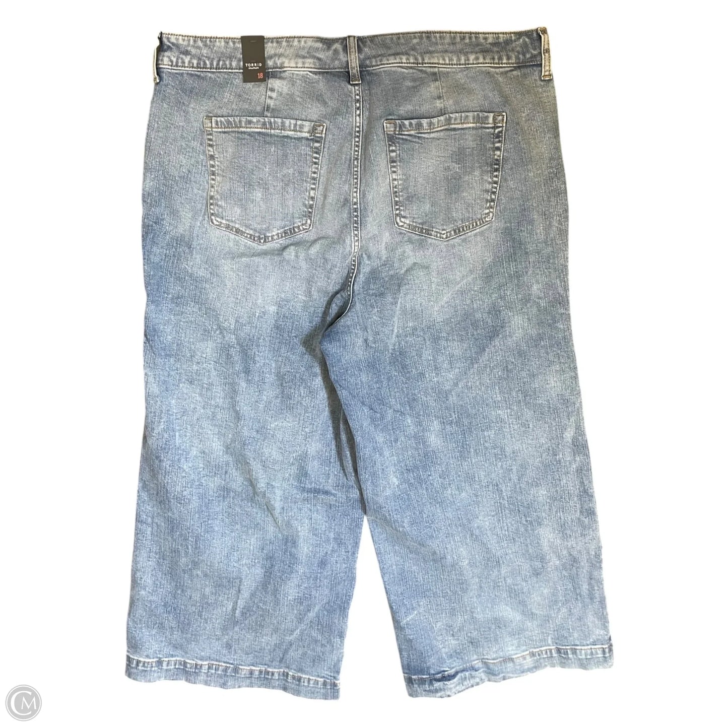 Jeans Cropped By Torrid In Blue Denim, Size: 18