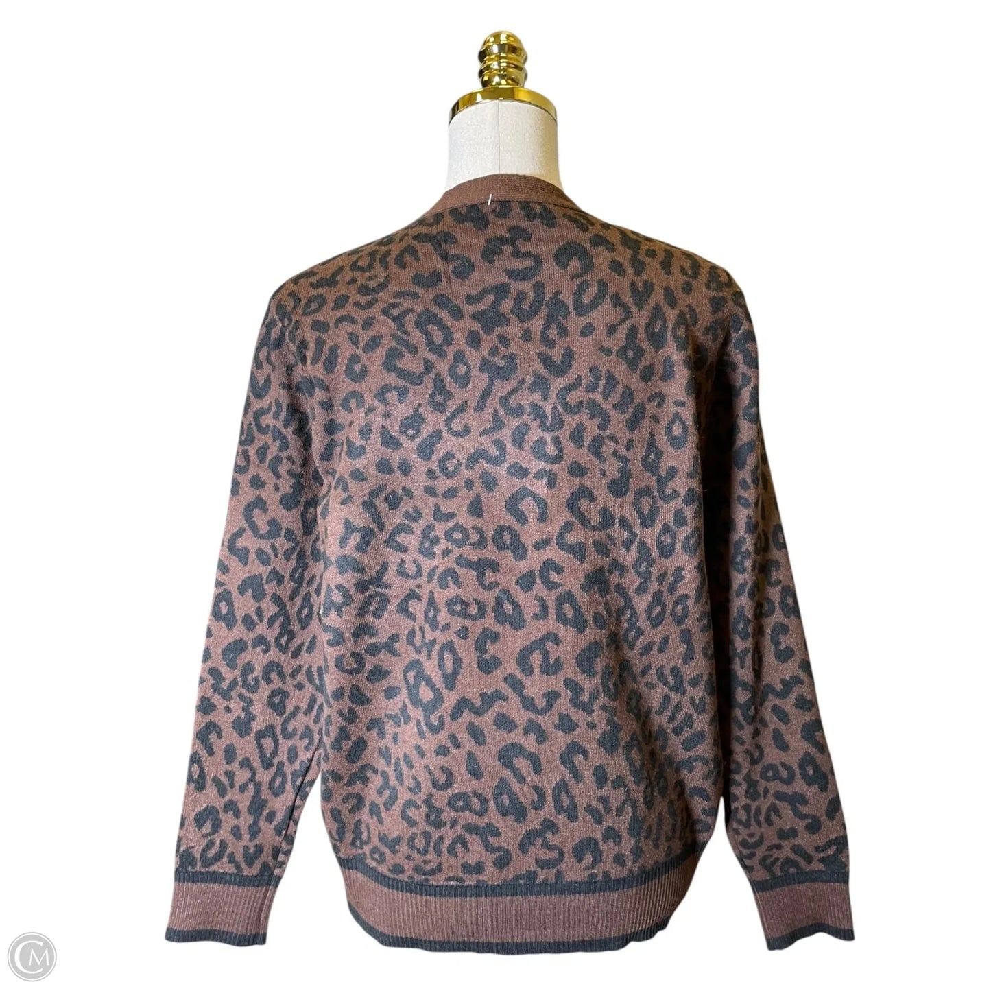 Sweater Cardigan By Clothes Mentor In Animal Print, Size: Xl