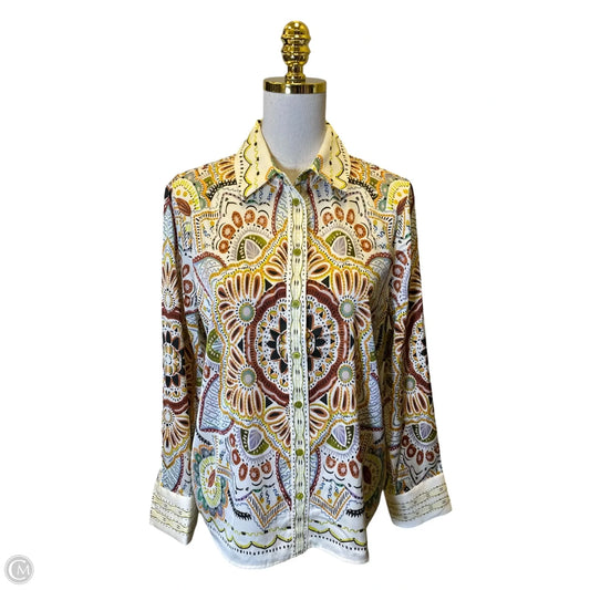 Blouse Long Sleeve By Rachel Zoe In Multi-colored, Size: M