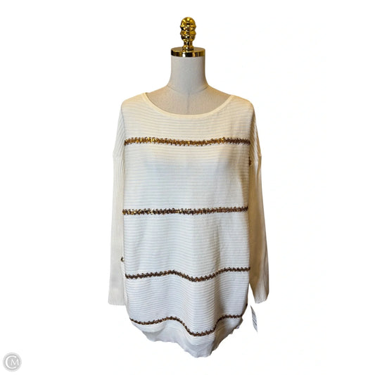 Sweater By Clothes Mentor In Cream, Size: Xl