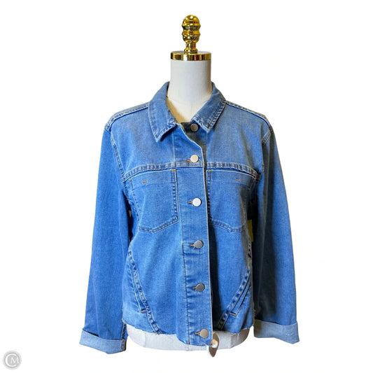 Jacket Denim By Tahari In Blue Denim, Size: Xl