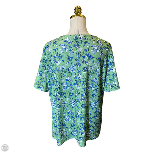 Blouse Sleeveless By Ann Taylor In Blue & Green, Size: 2x