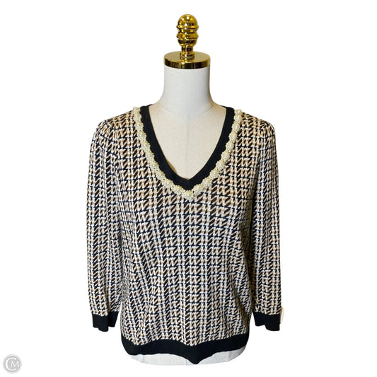 Sweater By Charter Club In Black & White, Size: S