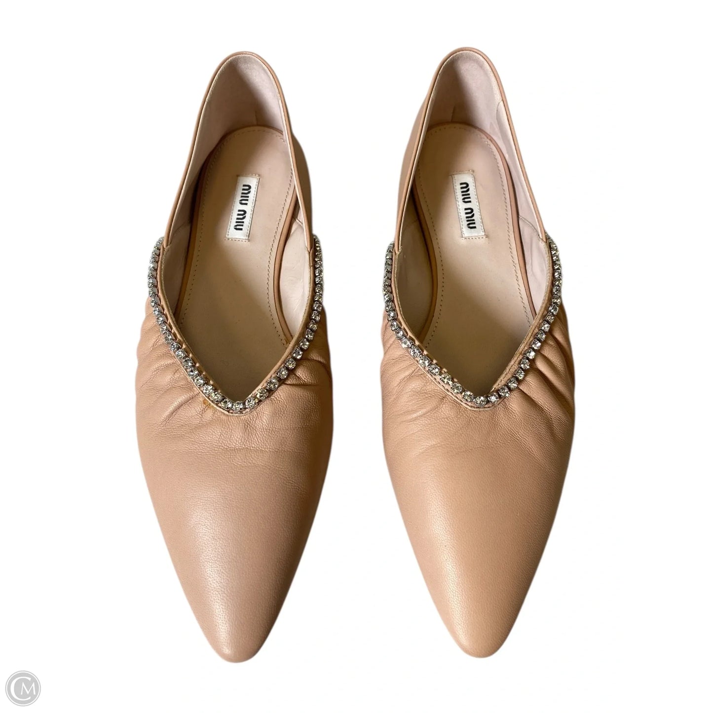 Shoes Luxury Designer By Miu Miu In Beige, Size: 8.5