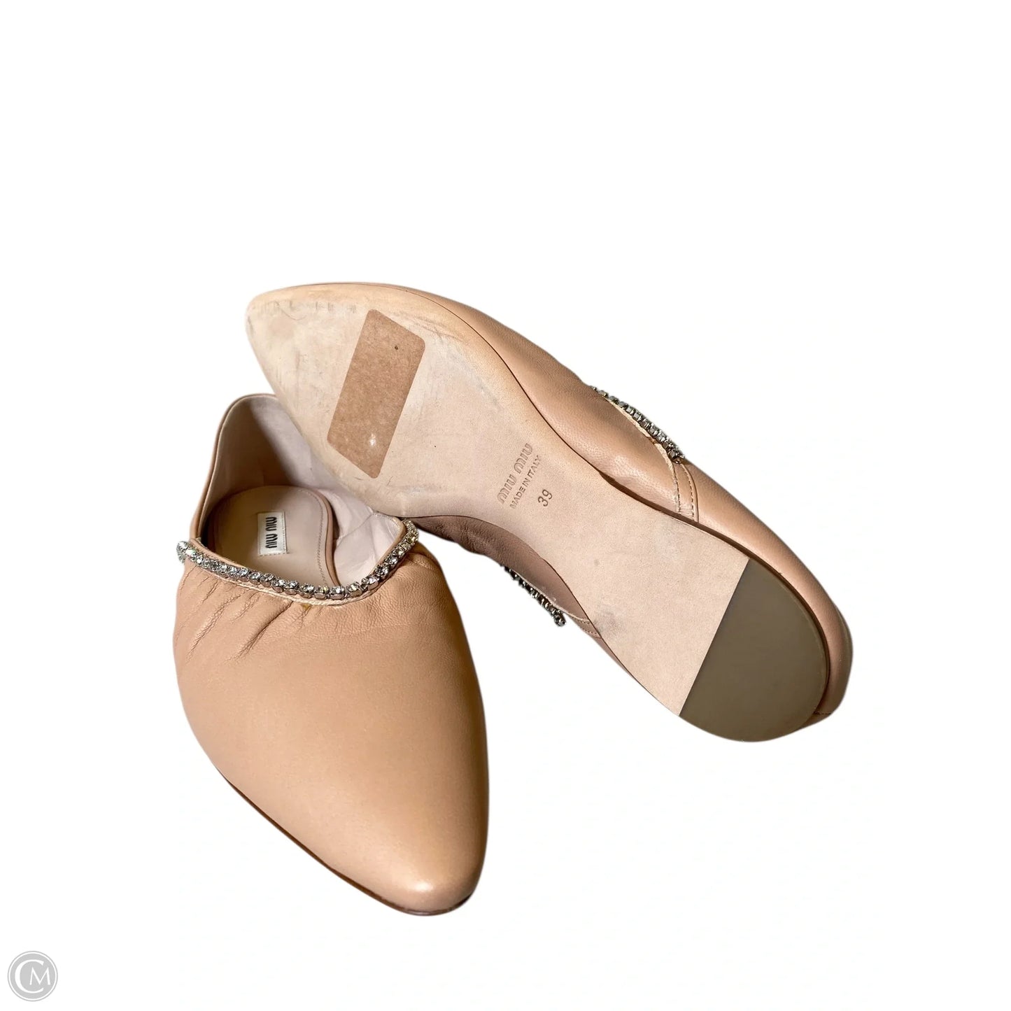 Shoes Luxury Designer By Miu Miu In Beige, Size: 8.5