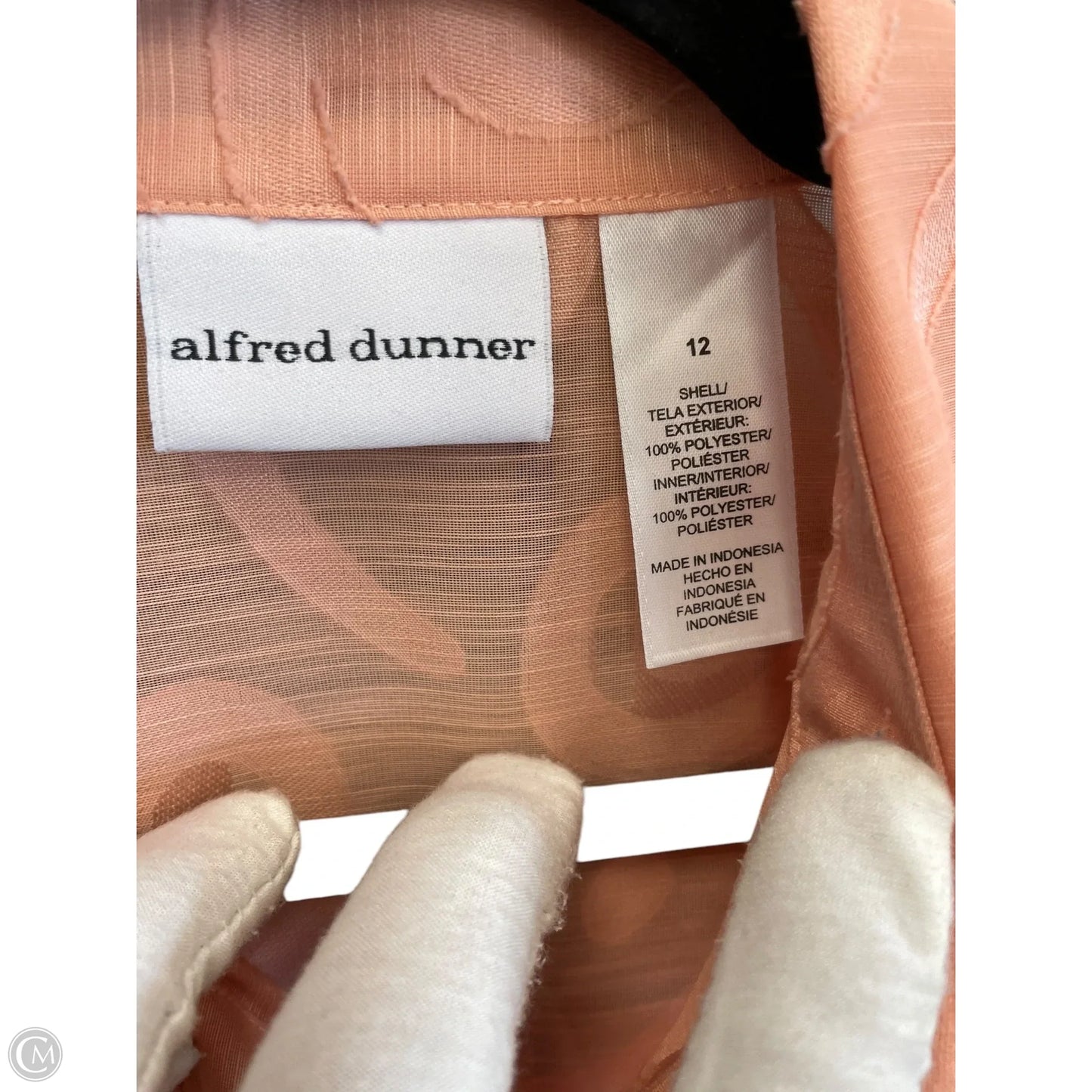 Blouse 3/4 Sleeve By Alfred Dunner In Orange, Size: 12