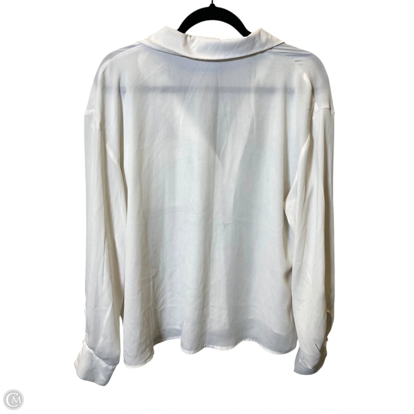 Blouse Long Sleeve By Worthington In Cream, Size: L