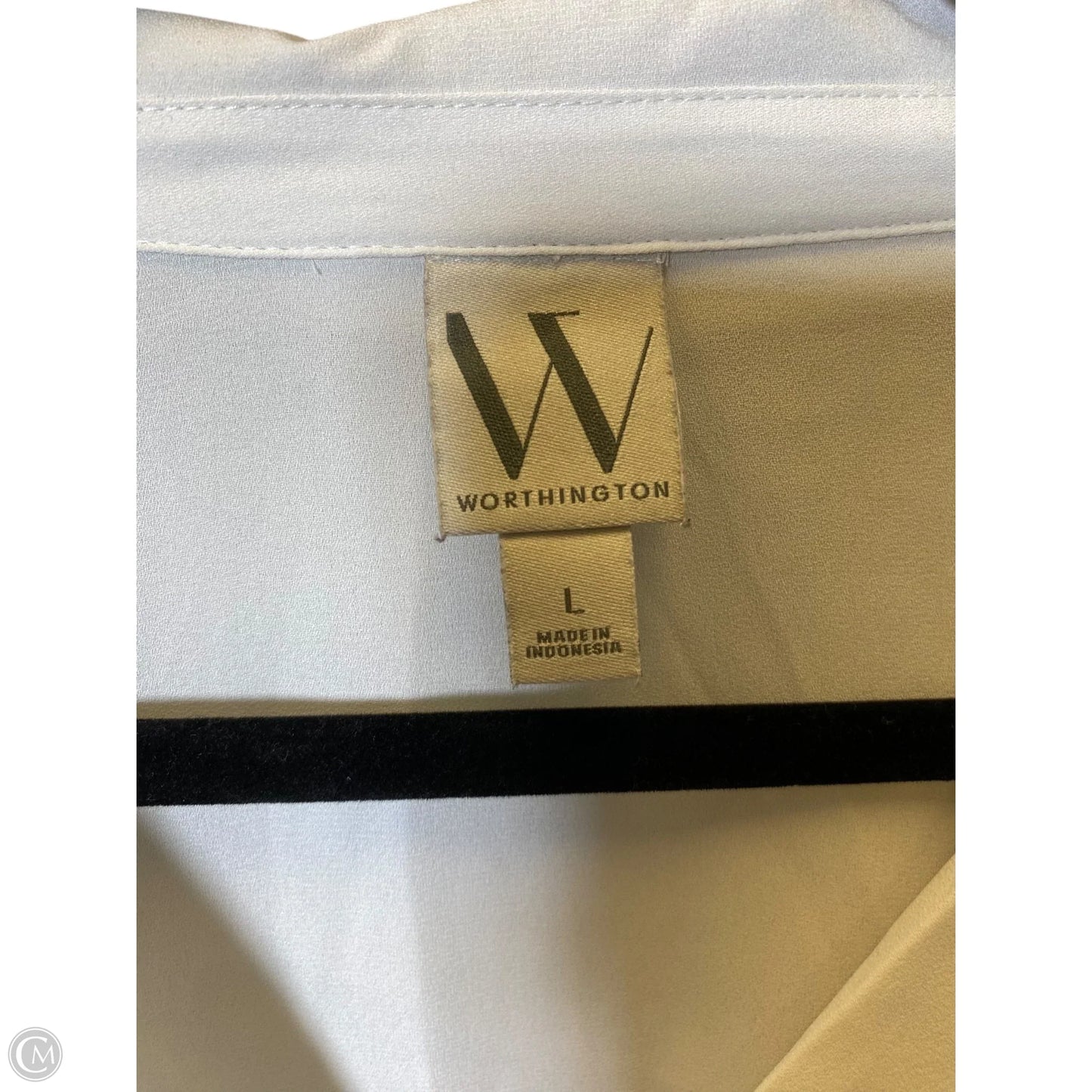 Blouse Long Sleeve By Worthington In Cream, Size: L