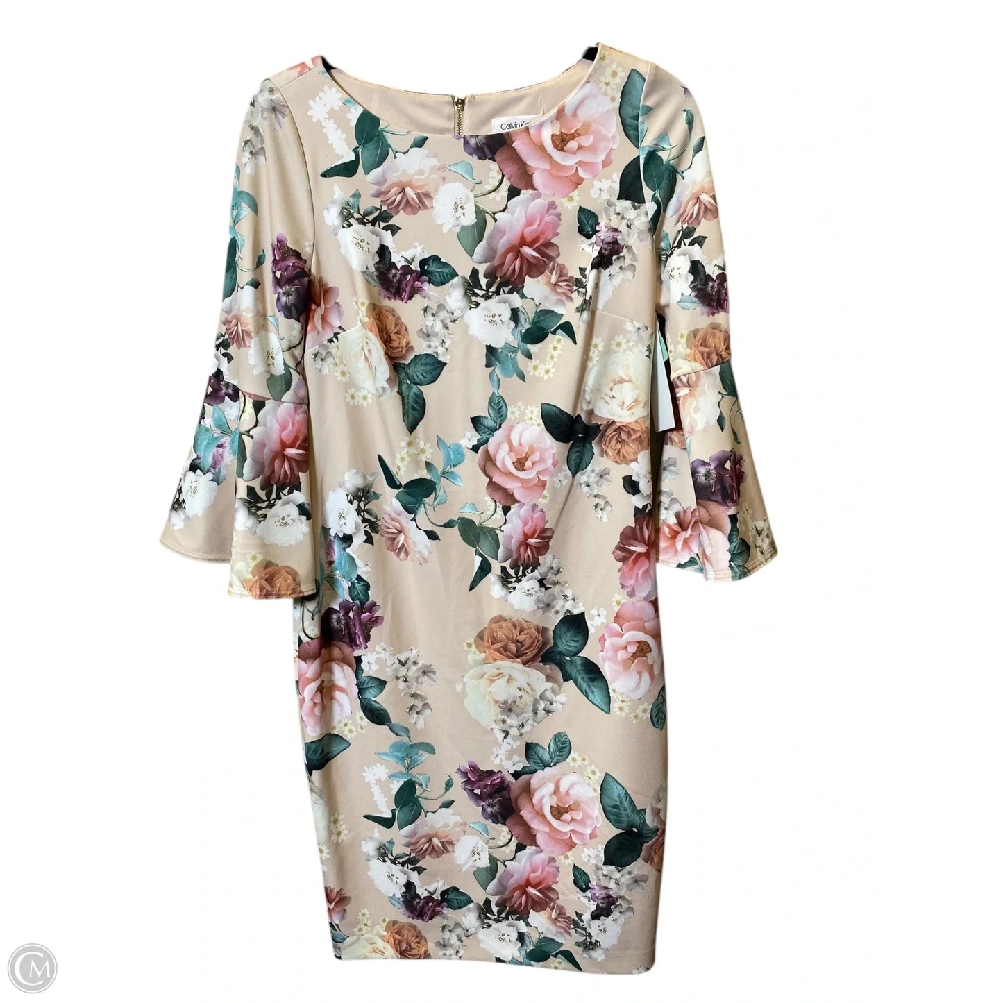 Dress Work By Calvin Klein In Floral Print, Size: 8