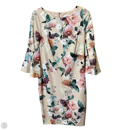 Dress Work By Calvin Klein In Floral Print, Size: 8
