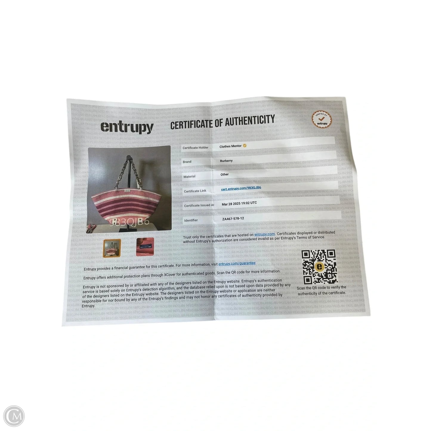 Tote Luxury Designer By Burberry, Size: Large