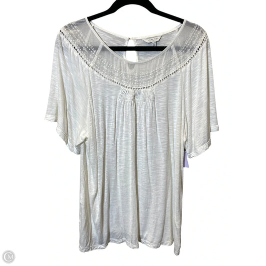 Top Short Sleeve By Lucky Brand In Cream, Size: Xl