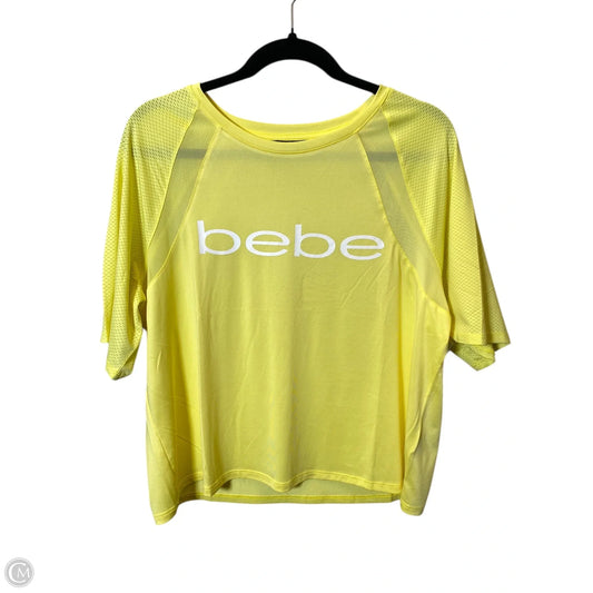 Top Short Sleeve By Bebe In Yellow, Size: Xl