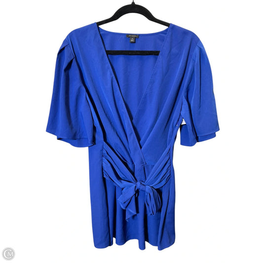 Top Short Sleeve By Ann Taylor In Blue, Size: 12