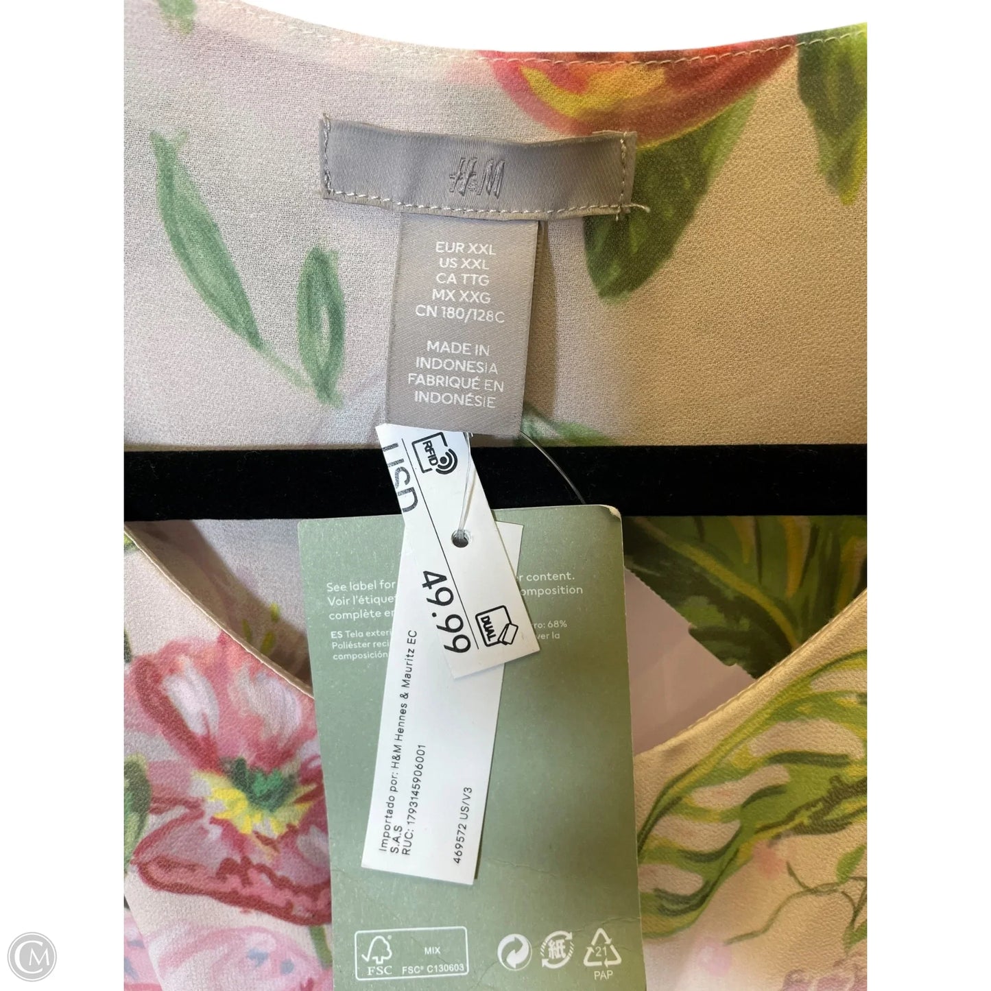 Dress Casual Maxi By H&m In Floral Print, Size: Xxl