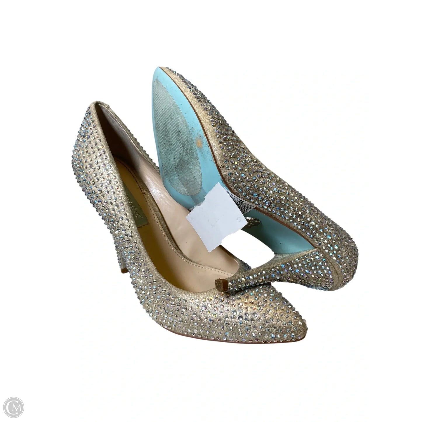 Shoes Heels Stiletto By Betsey Johnson In Gold, Size: 8