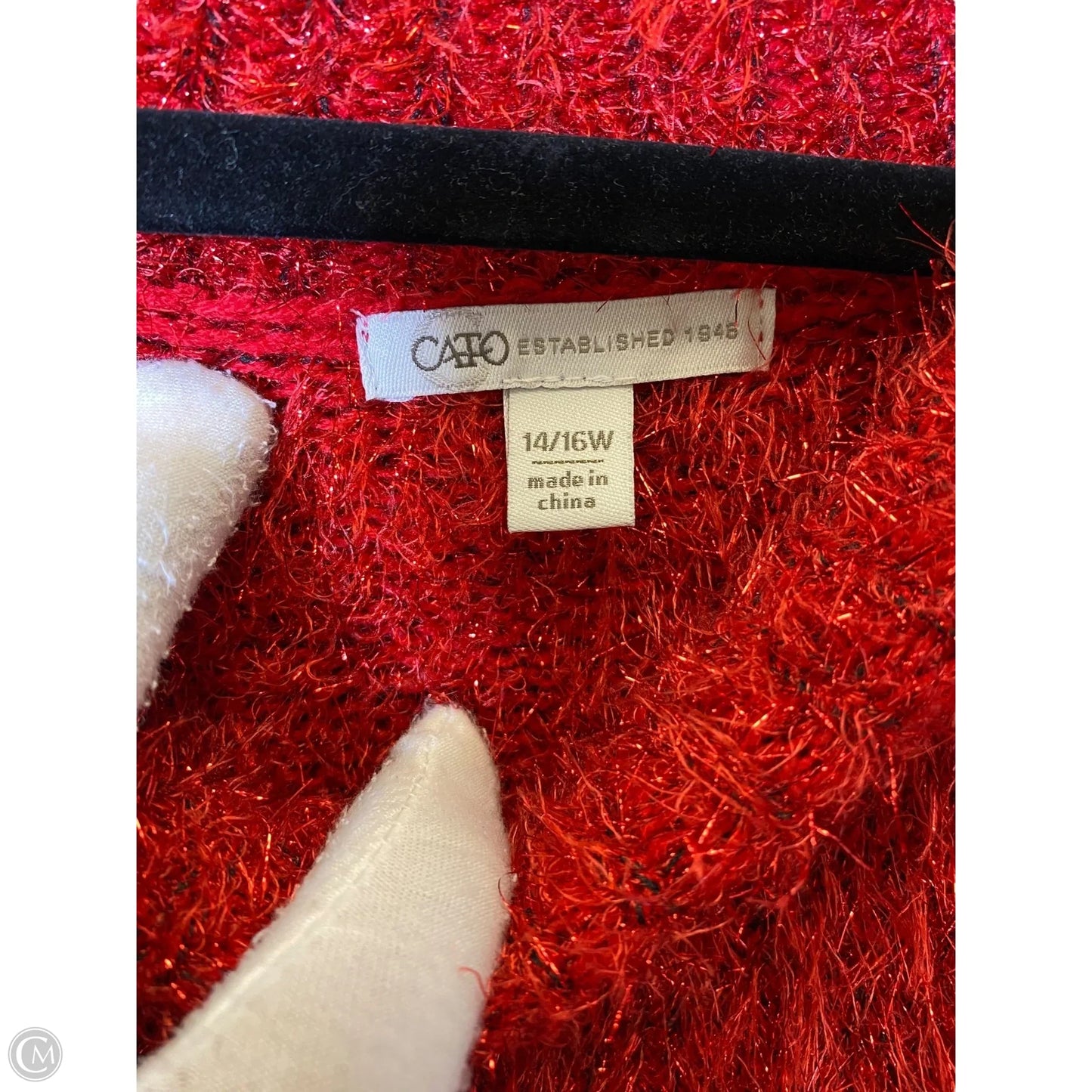 Sweater By Cato In Red, Size: 16