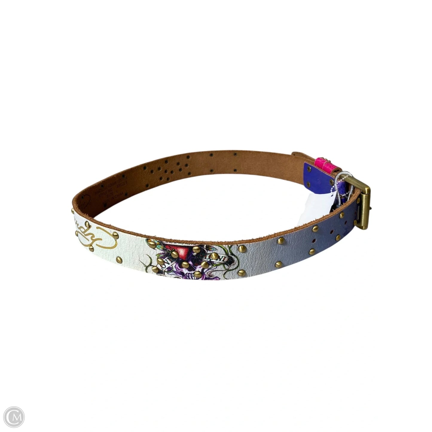 Belt Leather By Christian Audigier, Size: Large