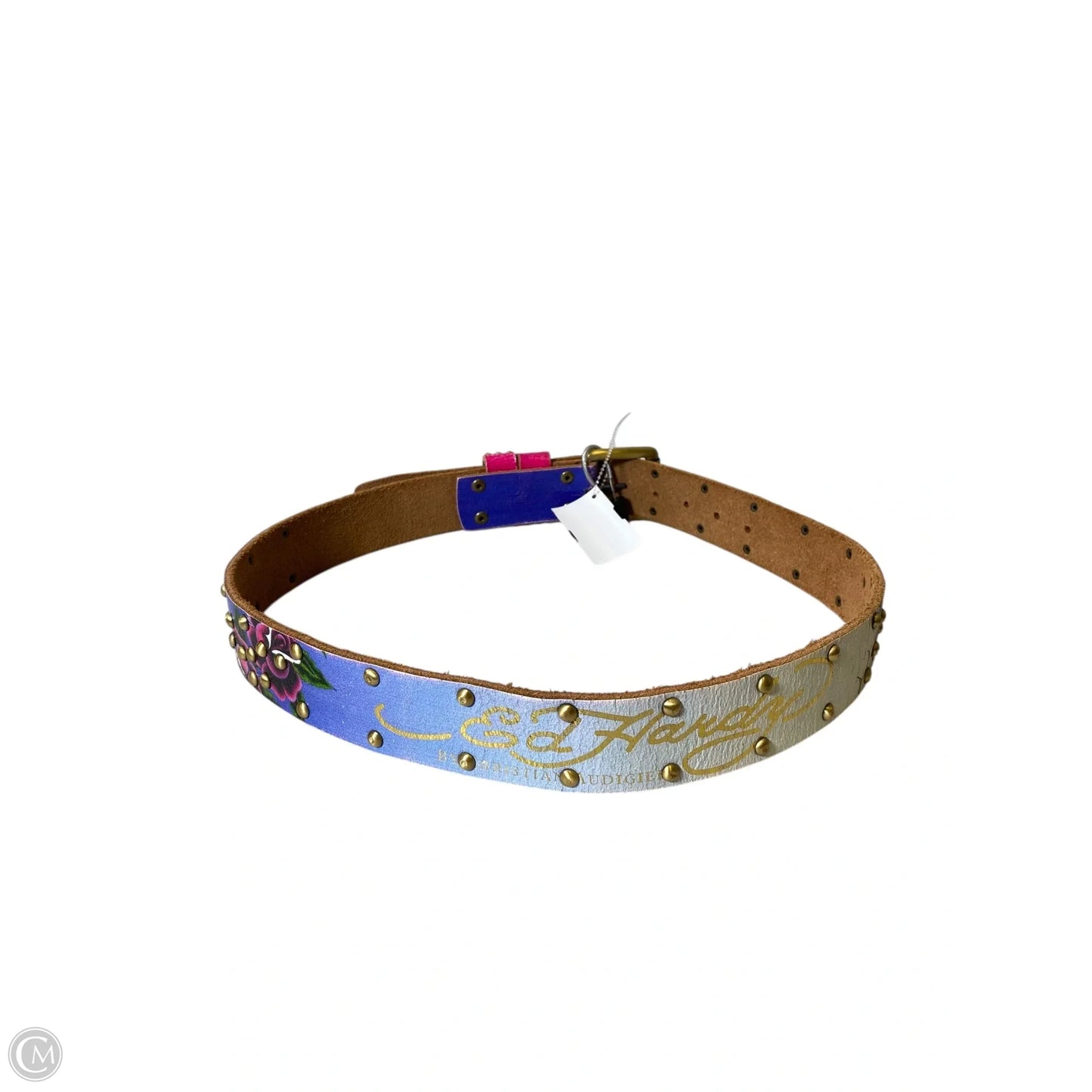 Belt Leather By Christian Audigier, Size: Large