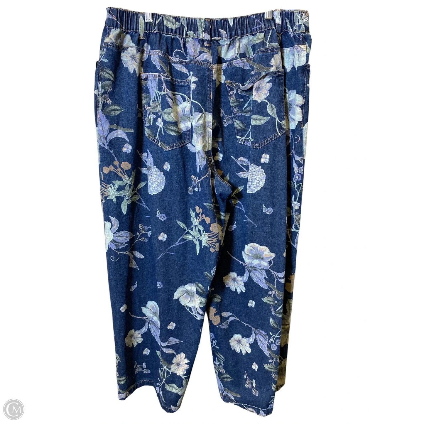 Jeans Wide Leg By Shein In Blue Denim, Size: 4XL