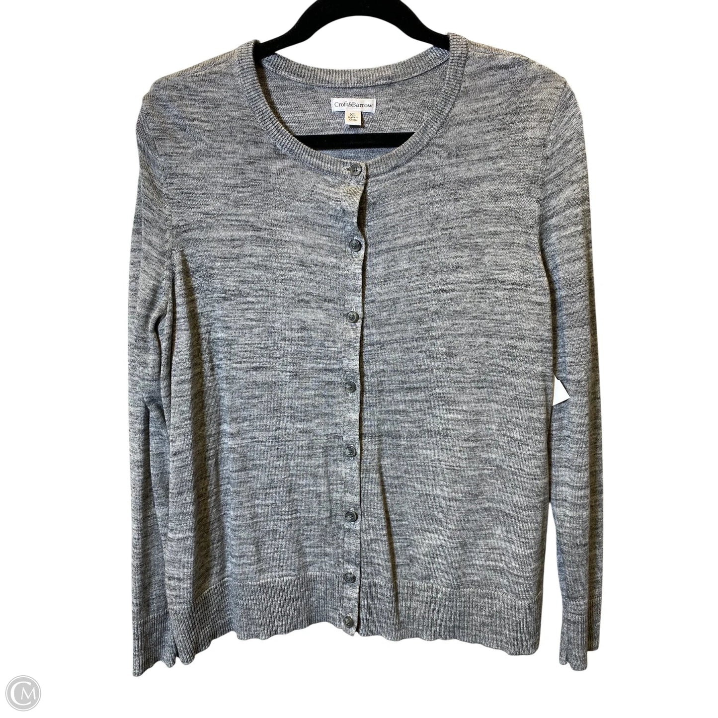 Sweater Cardigan By Croft And Barrow In Grey, Size: Xl