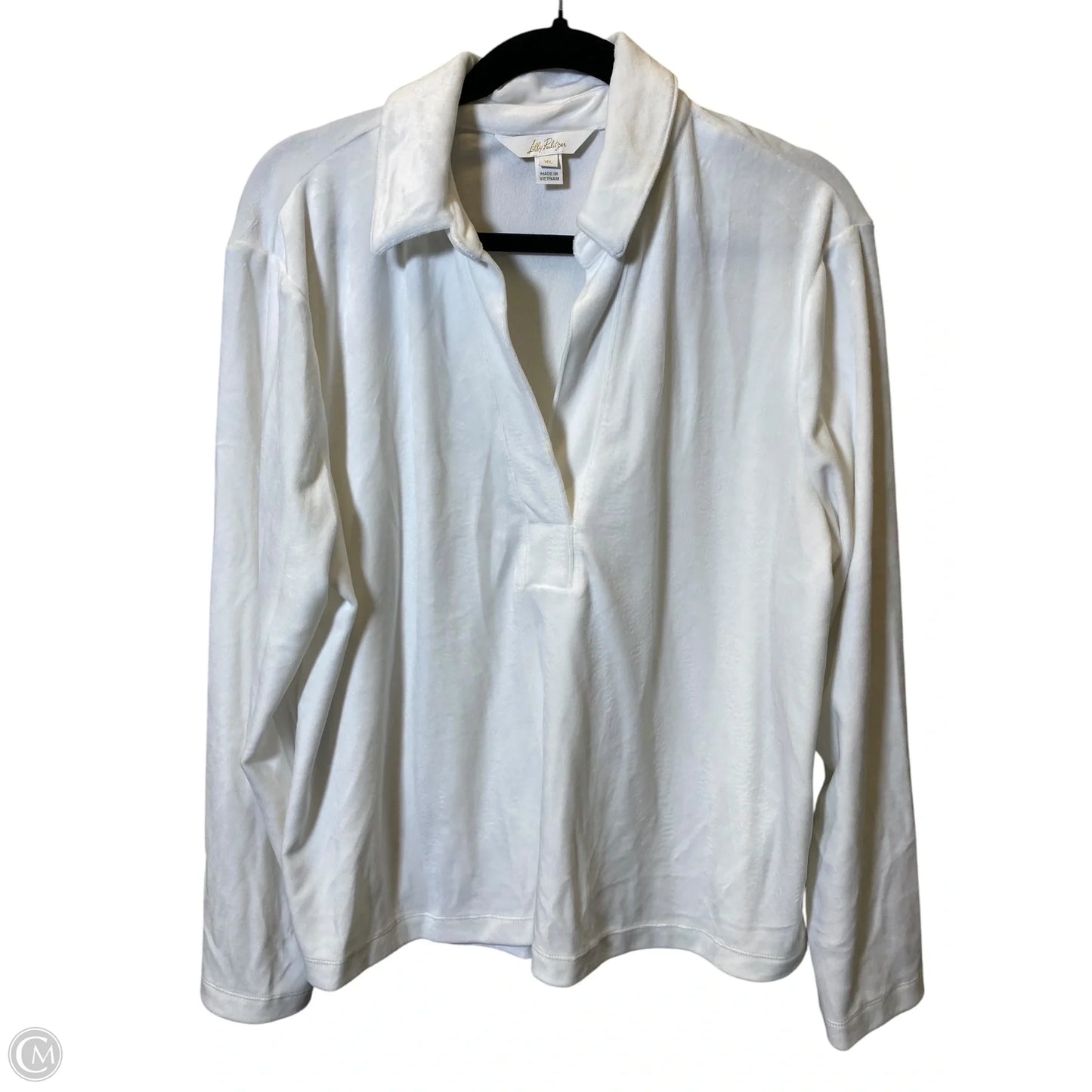 Top Long Sleeve Designer By Lilly Pulitzer In White, Size: Xl