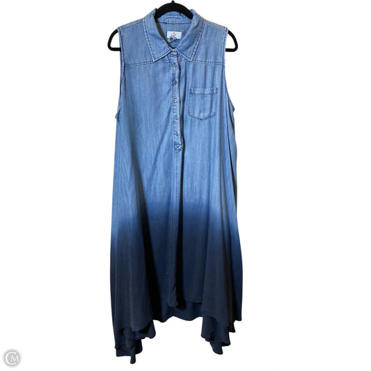 Dress Casual Midi By Clothes Mentor In Blue Denim, Size: 2x