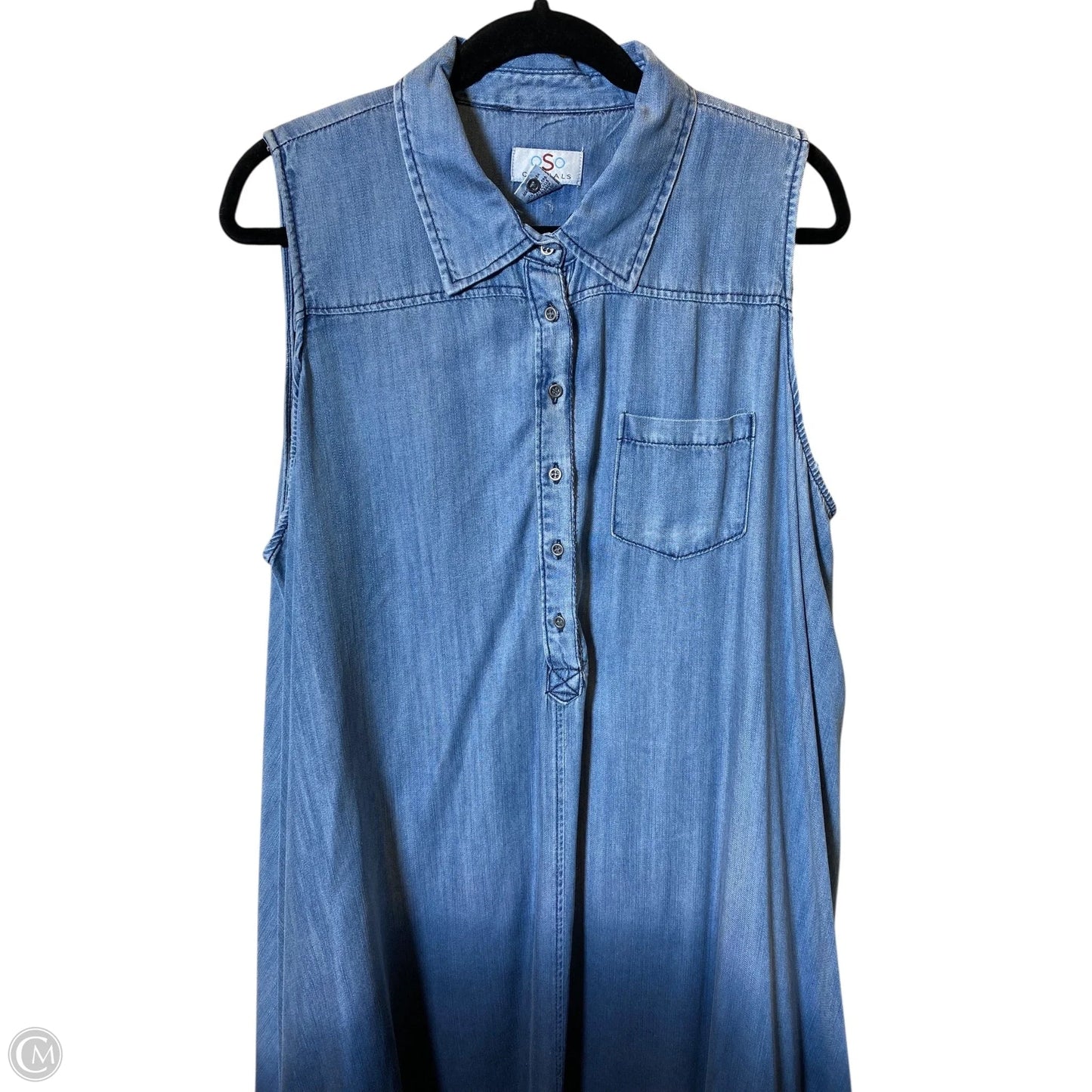 Dress Casual Midi By Clothes Mentor In Blue Denim, Size: 2x