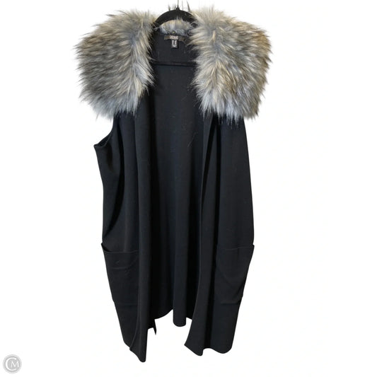 Vest Faux Fur & Sherpa By Dennis Basso Qvc In Black, Size: 2x