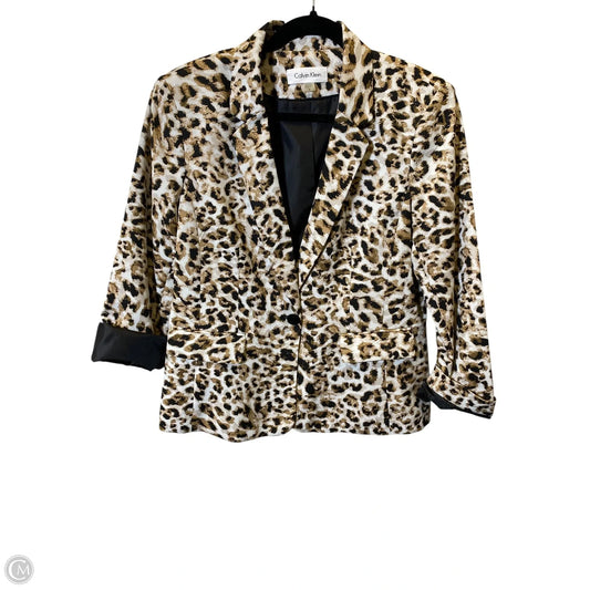 Blazer By Calvin Klein In Animal Print, Size: 14