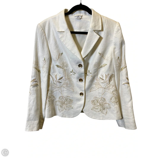 Blazer By Clothes Mentor In Cream, Size: 16