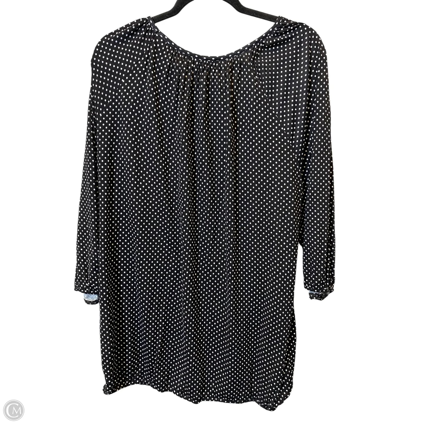 Top 3/4 Sleeve Designer By Michael Kors In Polkadot Pattern, Size: 1x