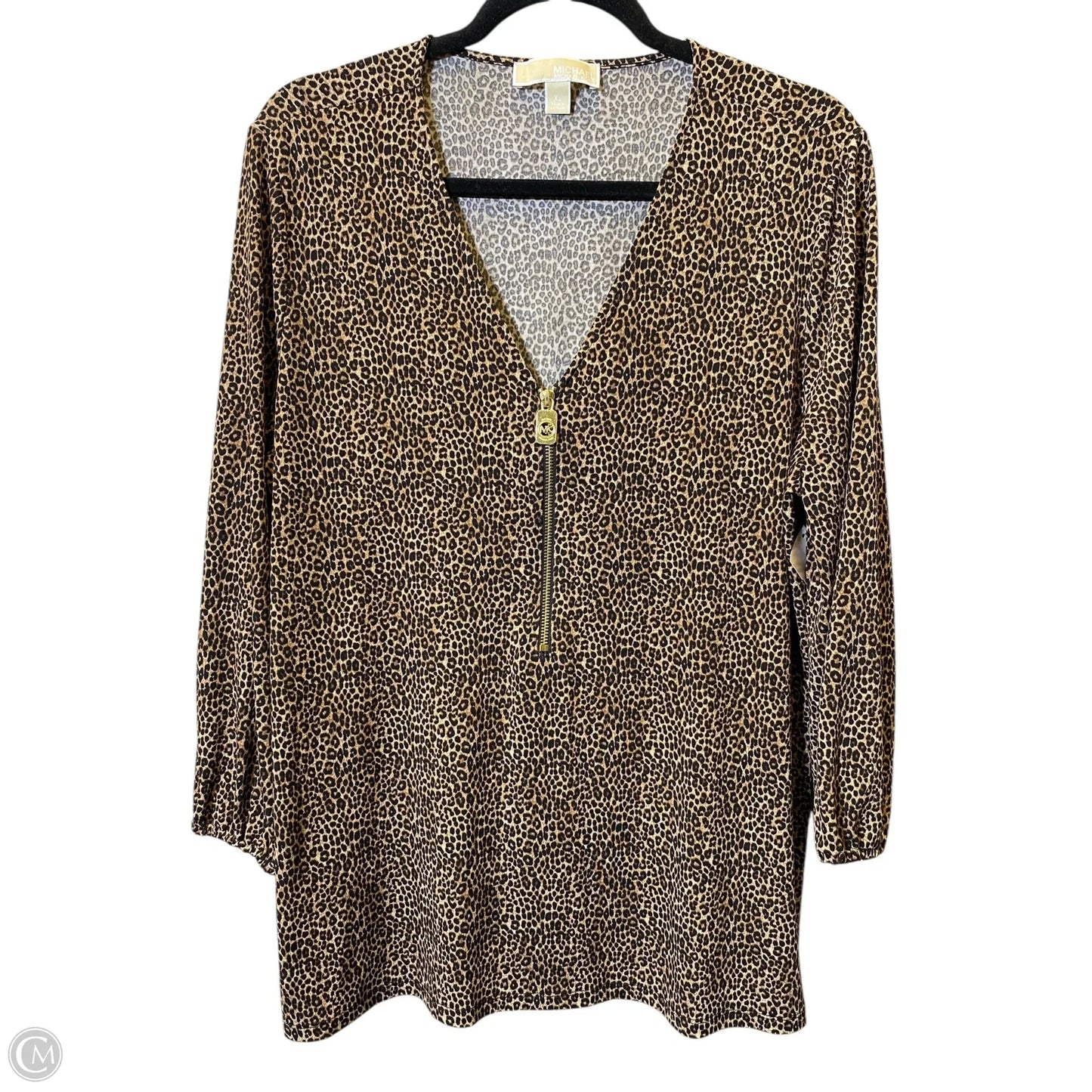 Top Long Sleeve By Michael By Michael Kors In Animal Print, Size: Xl