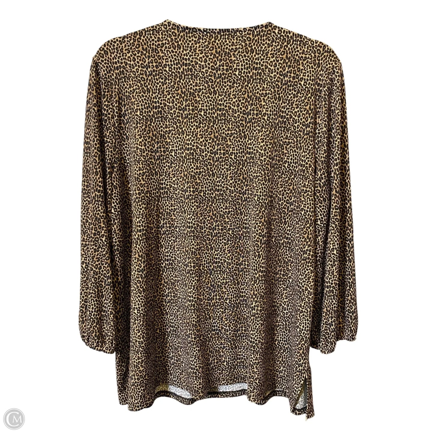 Top Long Sleeve By Michael By Michael Kors In Animal Print, Size: Xl