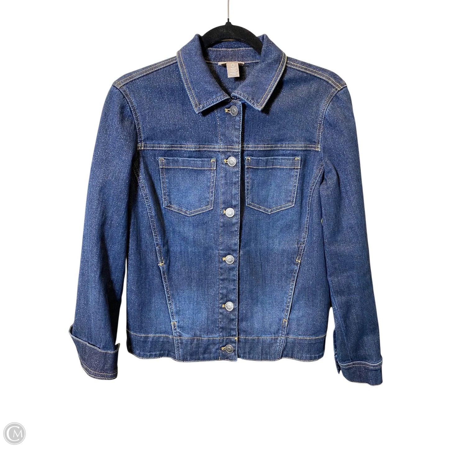 Jacket Denim By Chicos In Blue Denim, Size: S