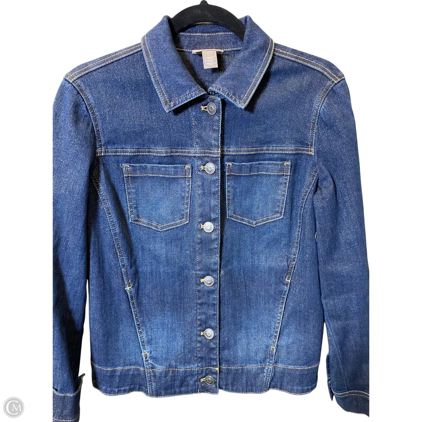 Jacket Denim By Chicos In Blue Denim, Size: S