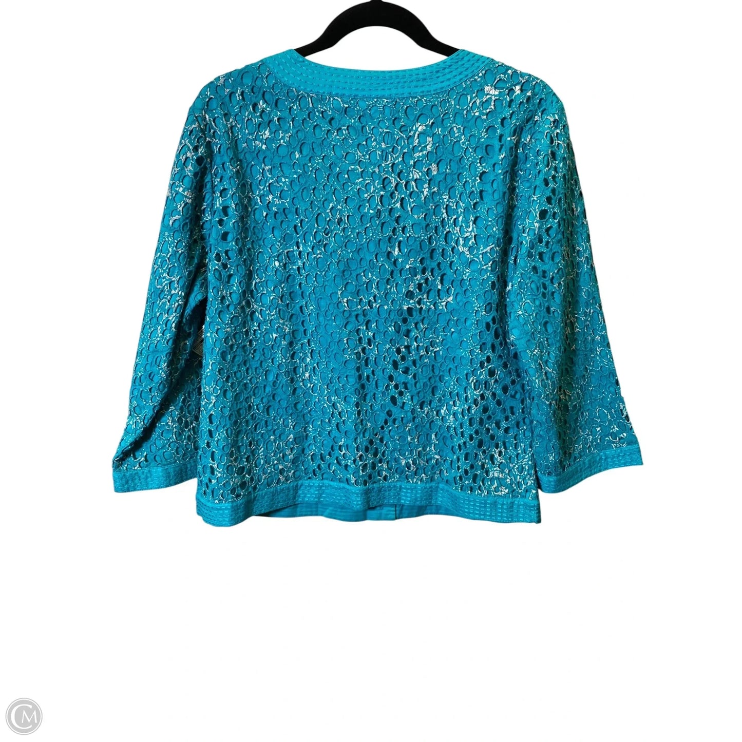 Sweater Cardigan By Chicos In Teal, Size: M