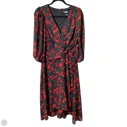 Dress Casual Midi By Dkny In Black & Red, Size: 6