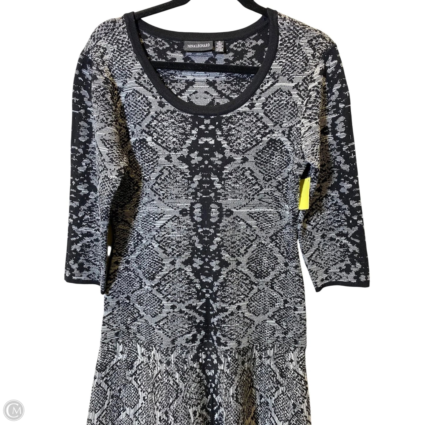 Dress Casual Midi By Clothes Mentor In Black & Grey, Size: M