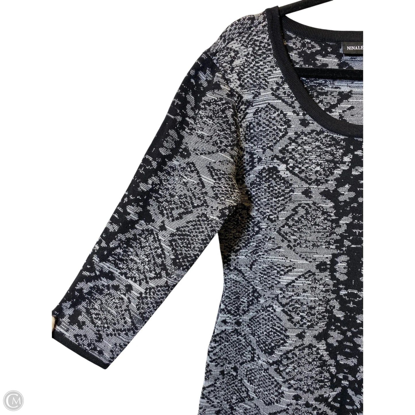 Dress Casual Midi By Clothes Mentor In Black & Grey, Size: M