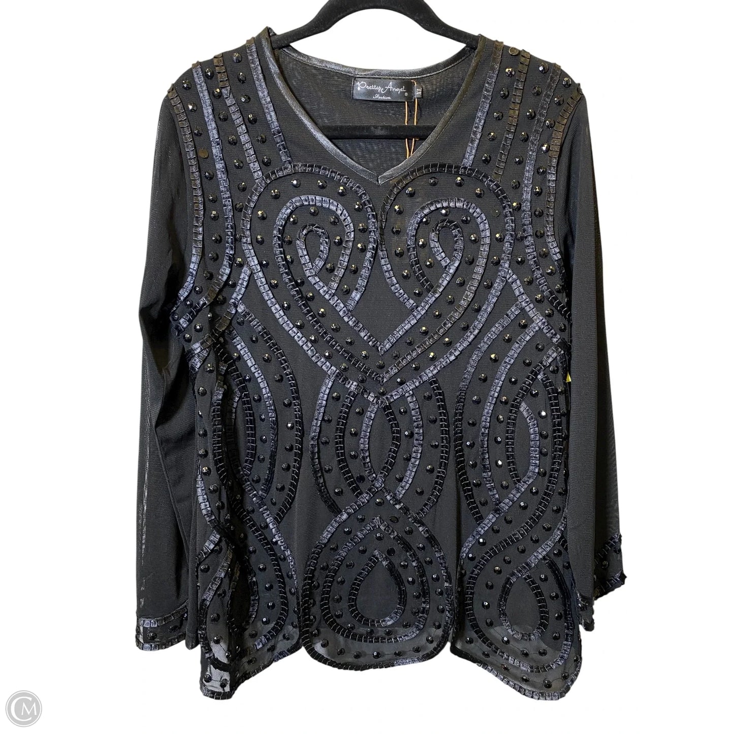 Top Long Sleeve By Pretty Angel In Black, Size: Xl