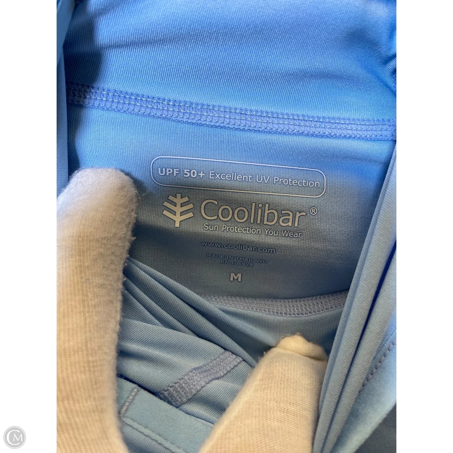Athletic Top Long Sleeve Collar By Coolibar In Blue, Size: M