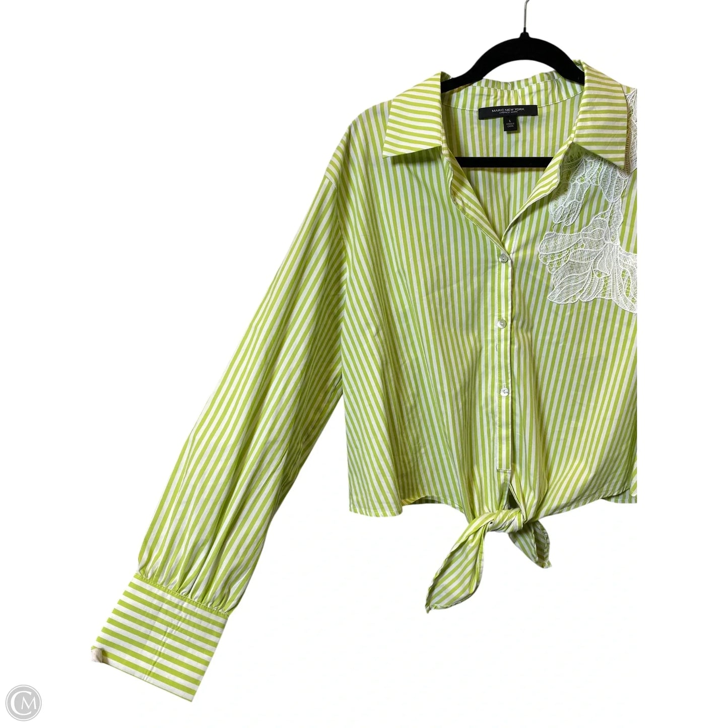 Top Long Sleeve By Marc New York In Striped Pattern, Size: L