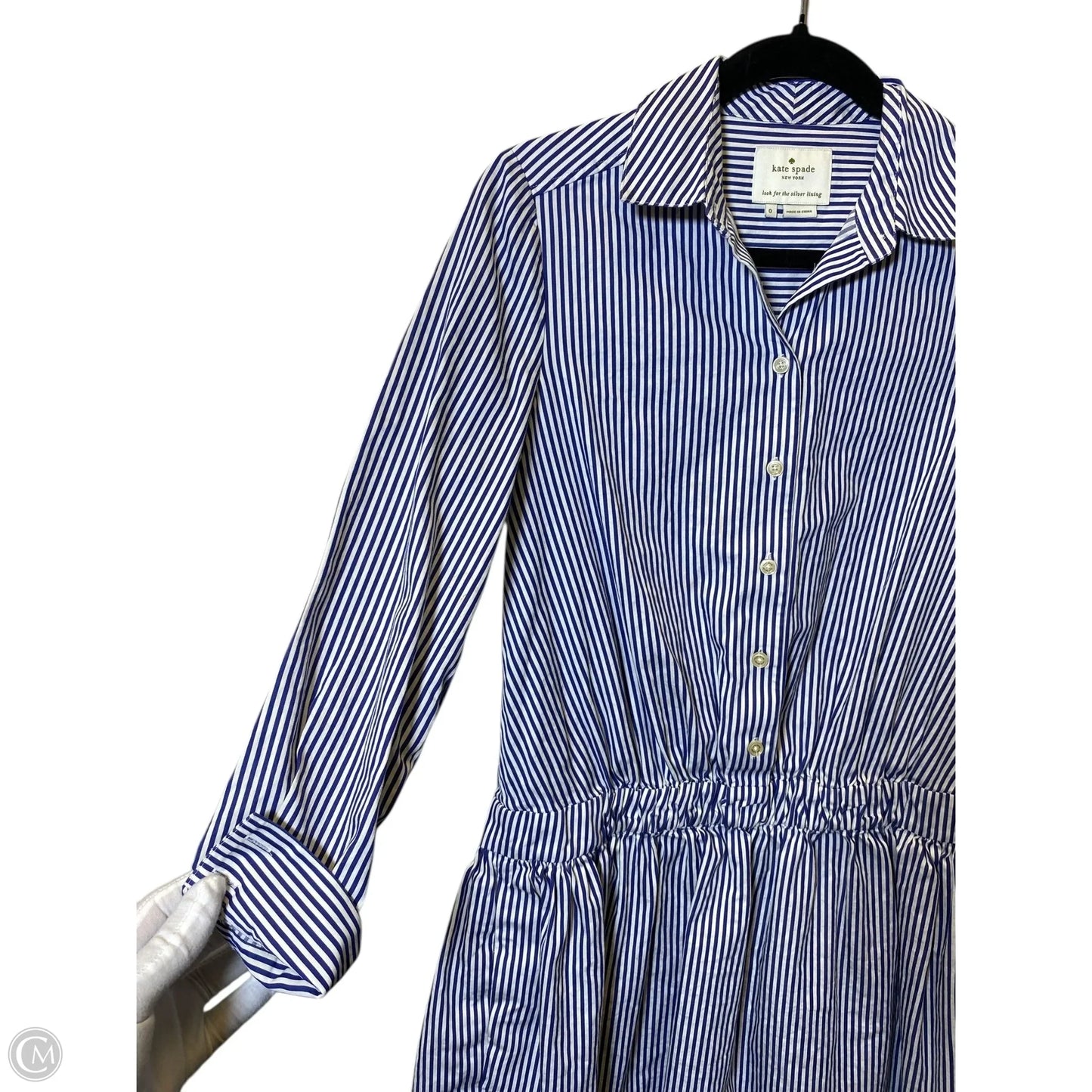 Dress Designer By Kate Spade In Striped Pattern, Size: 0