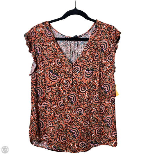 Top Sleeveless By Rachel Zoe In Brown & Red, Size: M