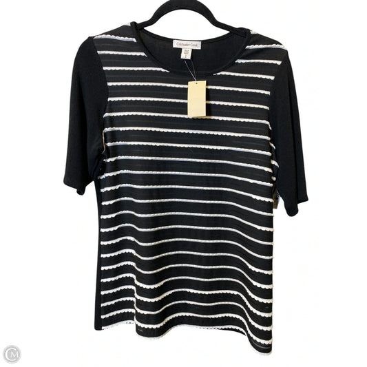 Blouse Short Sleeve By Coldwater Creek In Black & White, Size: S