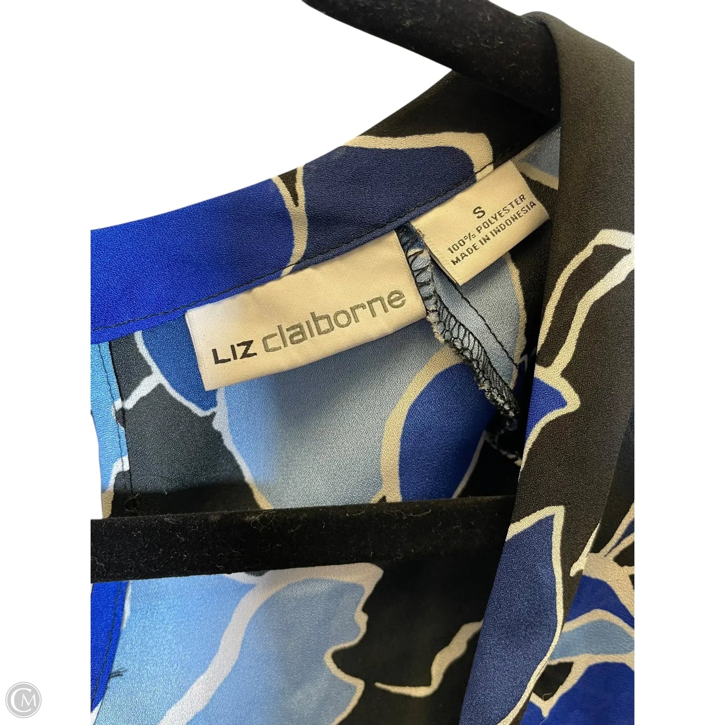 Top Short Sleeve By Liz Claiborne In Black & Blue, Size: S