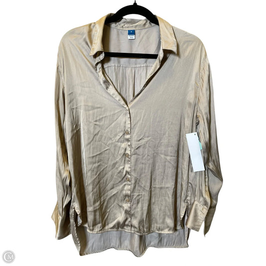 Blouse Long Sleeve By Old Navy In Beige, Size: M
